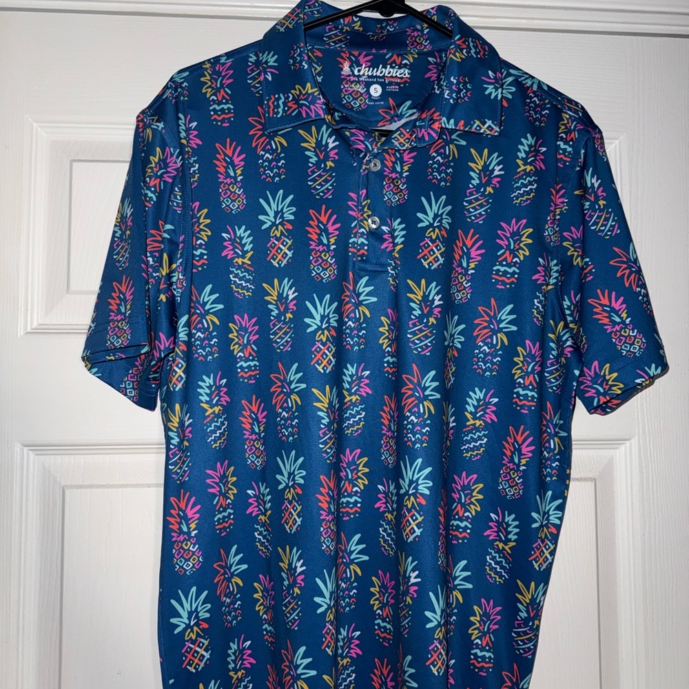 Chubbies The Pineapple Sketches (Blue) Performance Polo